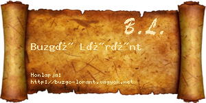 Buzgó Lóránt névjegykártya